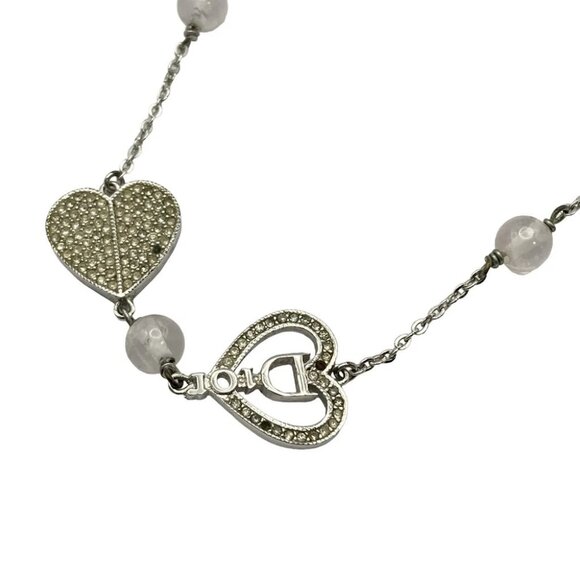 Auth DIOR/ChristianDior Silver Hardware Rhinestones Necklace - Picture 1 of 4